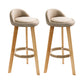 Modern Fabric Footrest Bar Stool Indoor Low Back Round Counter Stool with Wood Legs Khaki 2 Piece Set Counter Stool(27"H) Clearhalo 'Bar Furniture' 'Bar Stools' 'bar_stools' 'furn' 'furn_bar_stools' 'furniture_bar_stools' 'Kitchen & Dining Furniture' 'kitchen&dining_furn' 'kitchen' 'kitchen_furn' Furniture' 4296930