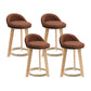 Modern Fabric Footrest Bar Stool Indoor Low Back Round Counter Stool with Wood Legs Coffee 4 Piece Set Short Stool(20"H) Clearhalo 'Bar Furniture' 'Bar Stools' 'bar_stools' 'furn' 'furn_bar_stools' 'furniture_bar_stools' 'Kitchen & Dining Furniture' 'kitchen&dining_furn' 'kitchen' 'kitchen_furn' Furniture' 4296940