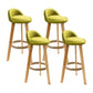 Modern Fabric Footrest Bar Stool Indoor Low Back Round Counter Stool with Wood Legs Lake Green 4 Piece Set Counter Stool(27"H) Clearhalo 'Bar Furniture' 'Bar Stools' 'bar_stools' 'furn' 'furn_bar_stools' 'furniture_bar_stools' 'Kitchen & Dining Furniture' 'kitchen&dining_furn' 'kitchen' 'kitchen_furn' Furniture' 4296943