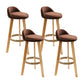 Modern Fabric Footrest Bar Stool Indoor Low Back Round Counter Stool with Wood Legs Coffee 4 Piece Set Counter Stool(27"H) Clearhalo 'Bar Furniture' 'Bar Stools' 'bar_stools' 'furn' 'furn_bar_stools' 'furniture_bar_stools' 'Kitchen & Dining Furniture' 'kitchen&dining_furn' 'kitchen' 'kitchen_furn' Furniture' 4296945