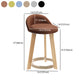 Modern Fabric Footrest Bar Stool Indoor Low Back Round Counter Stool with Wood Legs Clearhalo 'Bar Furniture' 'Bar Stools' 'bar_stools' 'furn' 'furn_bar_stools' 'furniture_bar_stools' 'Kitchen & Dining Furniture' 'kitchen&dining_furn' 'kitchen' 'kitchen_furn' Furniture' 4296946