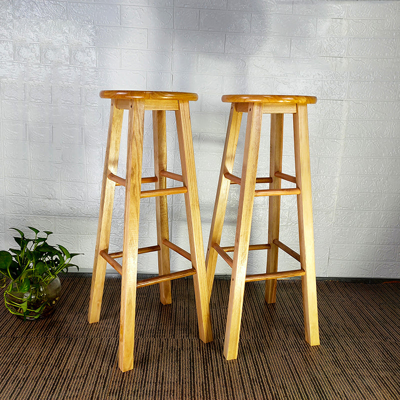 Modern Armless Backless Counter Stool Wood Household Bar Stool with Wooden Seat Clearhalo 'Bar Furniture' 'Bar Stools' 'bar_stools' 'furn' 'furn_bar_stools' 'furniture_bar_stools' 'Kitchen & Dining Furniture' 'kitchen&dining_furn' 'kitchen' 'kitchen_furn' Furniture' 4296948