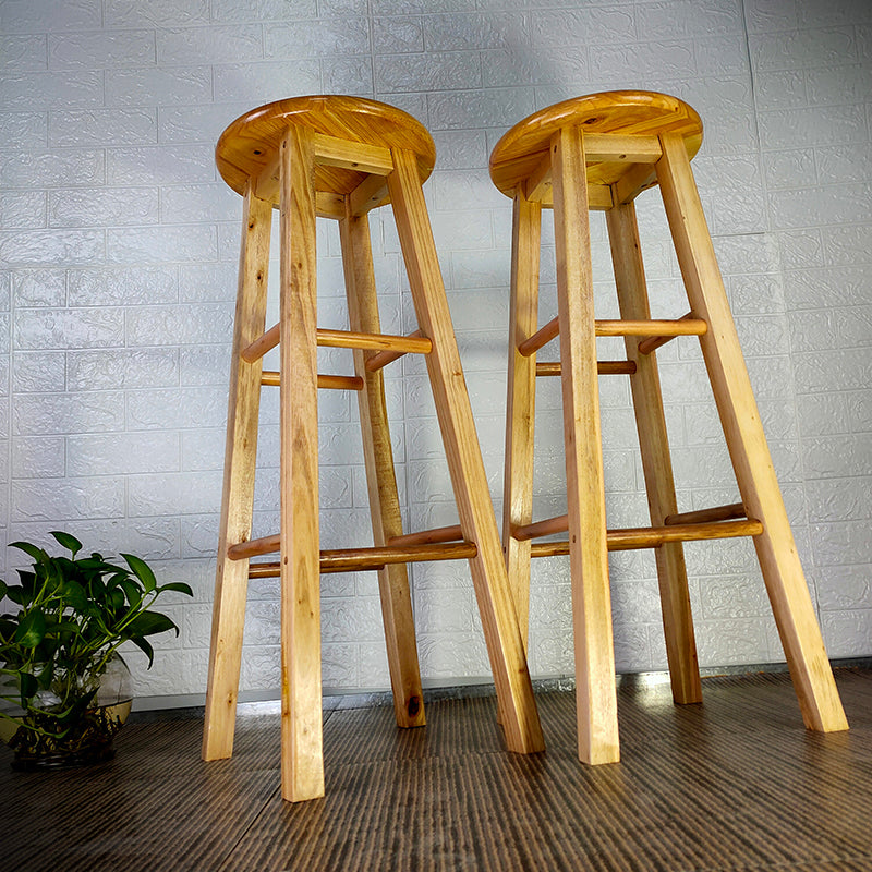Modern Armless Backless Counter Stool Wood Household Bar Stool with Wooden Seat Clearhalo 'Bar Furniture' 'Bar Stools' 'bar_stools' 'furn' 'furn_bar_stools' 'furniture_bar_stools' 'Kitchen & Dining Furniture' 'kitchen&dining_furn' 'kitchen' 'kitchen_furn' Furniture' 4296952