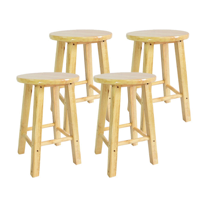 Modern Armless Backless Counter Stool Wood Household Bar Stool with Wooden Seat Natural 4 Piece Set Short Stool(18"H) Clearhalo 'Bar Furniture' 'Bar Stools' 'bar_stools' 'furn' 'furn_bar_stools' 'furniture_bar_stools' 'Kitchen & Dining Furniture' 'kitchen&dining_furn' 'kitchen' 'kitchen_furn' Furniture' 4296958