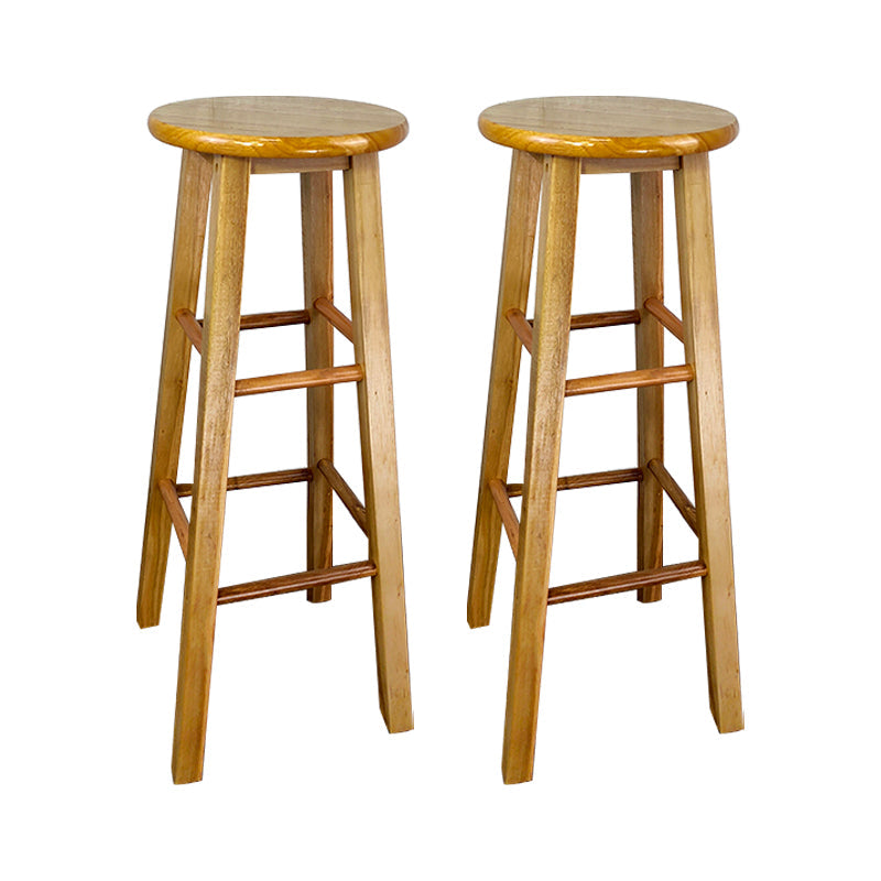 Modern Armless Backless Counter Stool Wood Household Bar Stool with Wooden Seat Light Brown 2 Piece Set Clearhalo 'Bar Furniture' 'Bar Stools' 'bar_stools' 'furn' 'furn_bar_stools' 'furniture_bar_stools' 'Kitchen & Dining Furniture' 'kitchen&dining_furn' 'kitchen' 'kitchen_furn' Furniture' 4296960