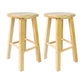 Modern Armless Backless Counter Stool Wood Household Bar Stool with Wooden Seat Natural 2 Piece Set Short Stool(20"H) Clearhalo 'Bar Furniture' 'Bar Stools' 'bar_stools' 'furn' 'furn_bar_stools' 'furniture_bar_stools' 'Kitchen & Dining Furniture' 'kitchen&dining_furn' 'kitchen' 'kitchen_furn' Furniture' 4296963