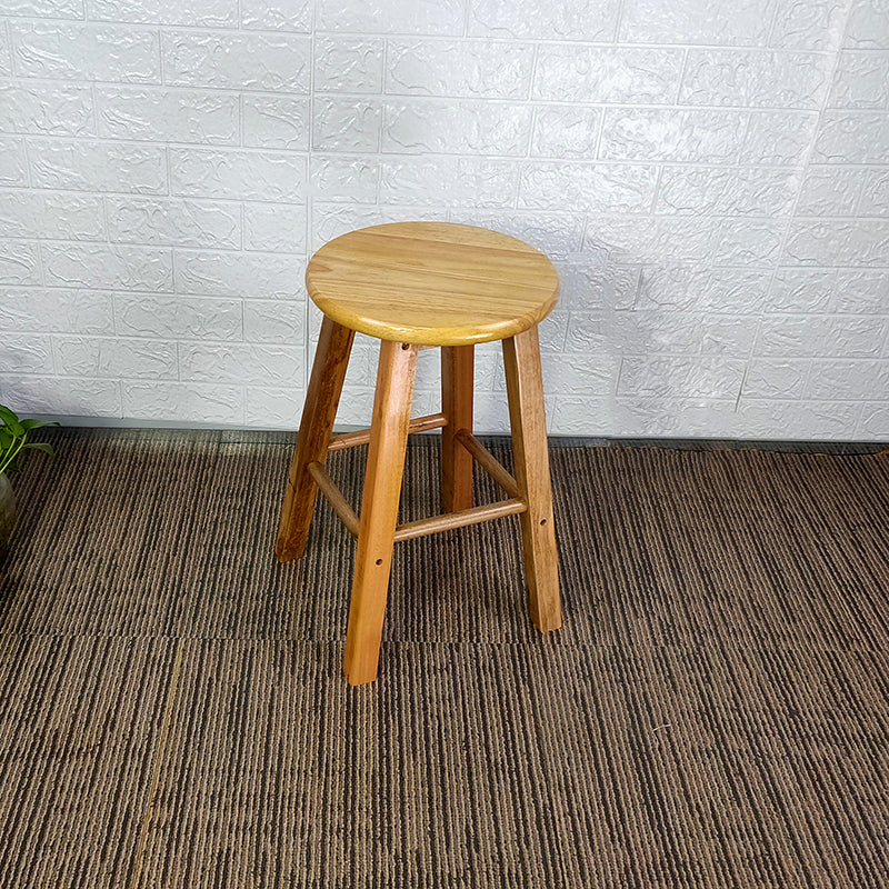 Modern Armless Backless Counter Stool Wood Household Bar Stool with Wooden Seat Light Brown 1 Piece Short Stool(18"H) Clearhalo 'Bar Furniture' 'Bar Stools' 'bar_stools' 'furn' 'furn_bar_stools' 'furniture_bar_stools' 'Kitchen & Dining Furniture' 'kitchen&dining_furn' 'kitchen' 'kitchen_furn' Furniture' 4296965