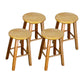Modern Armless Backless Counter Stool Wood Household Bar Stool with Wooden Seat Light Brown 4 Piece Set Short Stool(18"H) Clearhalo 'Bar Furniture' 'Bar Stools' 'bar_stools' 'furn' 'furn_bar_stools' 'furniture_bar_stools' 'Kitchen & Dining Furniture' 'kitchen&dining_furn' 'kitchen' 'kitchen_furn' Furniture' 4296967