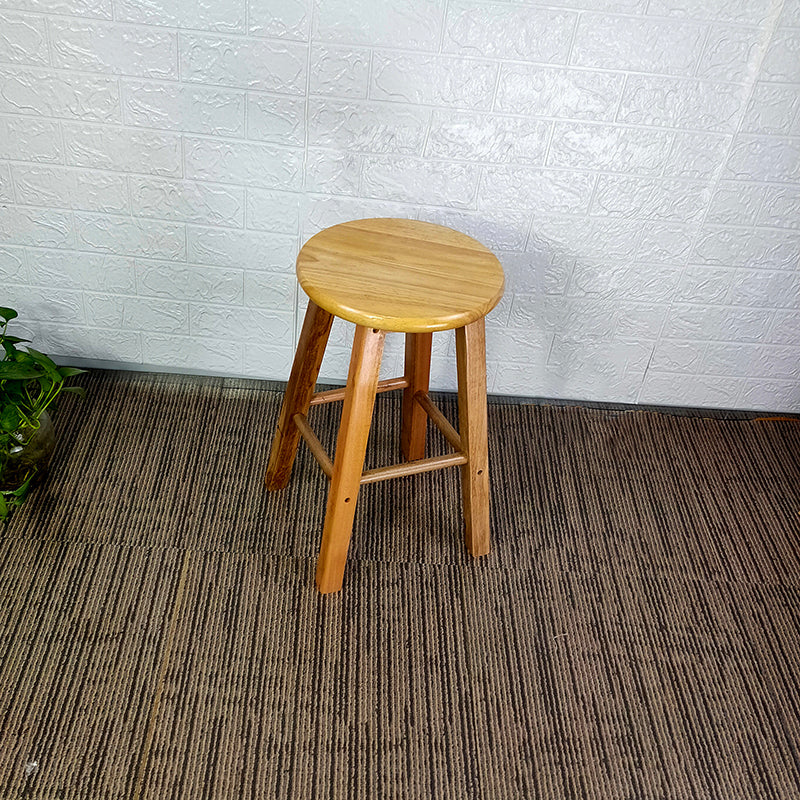 Modern Armless Backless Counter Stool Wood Household Bar Stool with Wooden Seat Light Brown 1 Piece Short Stool(20"H) Clearhalo 'Bar Furniture' 'Bar Stools' 'bar_stools' 'furn' 'furn_bar_stools' 'furniture_bar_stools' 'Kitchen & Dining Furniture' 'kitchen&dining_furn' 'kitchen' 'kitchen_furn' Furniture' 4296968