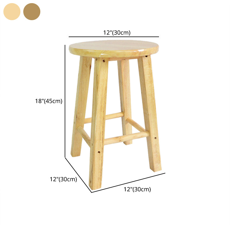 Modern Armless Backless Counter Stool Wood Household Bar Stool with Wooden Seat Clearhalo 'Bar Furniture' 'Bar Stools' 'bar_stools' 'furn' 'furn_bar_stools' 'furniture_bar_stools' 'Kitchen & Dining Furniture' 'kitchen&dining_furn' 'kitchen' 'kitchen_furn' Furniture' 4296971