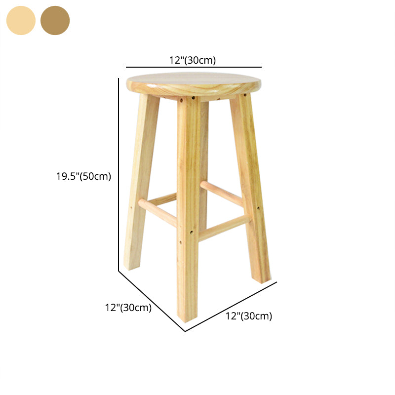 Modern Armless Backless Counter Stool Wood Household Bar Stool with Wooden Seat Clearhalo 'Bar Furniture' 'Bar Stools' 'bar_stools' 'furn' 'furn_bar_stools' 'furniture_bar_stools' 'Kitchen & Dining Furniture' 'kitchen&dining_furn' 'kitchen' 'kitchen_furn' Furniture' 4296972