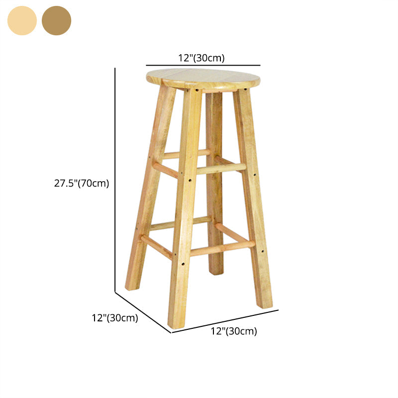 Modern Armless Backless Counter Stool Wood Household Bar Stool with Wooden Seat Clearhalo 'Bar Furniture' 'Bar Stools' 'bar_stools' 'furn' 'furn_bar_stools' 'furniture_bar_stools' 'Kitchen & Dining Furniture' 'kitchen&dining_furn' 'kitchen' 'kitchen_furn' Furniture' 4296974