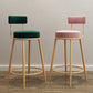 Glam Round Footrest Bar Stool Velvet Low Back Indoor Counter Chair with Gold Legs Clearhalo 'Bar Furniture' 'Bar Stools' 'bar_stools' 'furn' 'furn_bar_stools' 'furniture_bar_stools' 'Kitchen & Dining Furniture' 'kitchen&dining_furn' 'kitchen' 'kitchen_furn' Furniture' 4296976