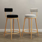 Glam Round Footrest Bar Stool Velvet Low Back Indoor Counter Chair with Gold Legs Clearhalo 'Bar Furniture' 'Bar Stools' 'bar_stools' 'furn' 'furn_bar_stools' 'furniture_bar_stools' 'Kitchen & Dining Furniture' 'kitchen&dining_furn' 'kitchen' 'kitchen_furn' Furniture' 4296980