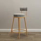 Glam Round Footrest Bar Stool Velvet Low Back Indoor Counter Chair with Gold Legs Grey 1 Piece Clearhalo 'Bar Furniture' 'Bar Stools' 'bar_stools' 'furn' 'furn_bar_stools' 'furniture_bar_stools' 'Kitchen & Dining Furniture' 'kitchen&dining_furn' 'kitchen' 'kitchen_furn' Furniture' 4296983
