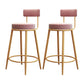 Glam Round Footrest Bar Stool Velvet Low Back Indoor Counter Chair with Gold Legs Pink 2 Piece Set Clearhalo 'Bar Furniture' 'Bar Stools' 'bar_stools' 'furn' 'furn_bar_stools' 'furniture_bar_stools' 'Kitchen & Dining Furniture' 'kitchen&dining_furn' 'kitchen' 'kitchen_furn' Furniture' 4296990
