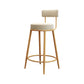 Glam Round Footrest Bar Stool Velvet Low Back Indoor Counter Chair with Gold Legs White 1 Piece Clearhalo 'Bar Furniture' 'Bar Stools' 'bar_stools' 'furn' 'furn_bar_stools' 'furniture_bar_stools' 'Kitchen & Dining Furniture' 'kitchen&dining_furn' 'kitchen' 'kitchen_furn' Furniture' 4296992