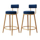 Glam Round Footrest Bar Stool Velvet Low Back Indoor Counter Chair with Gold Legs Blue 2 Piece Set Clearhalo 'Bar Furniture' 'Bar Stools' 'bar_stools' 'furn' 'furn_bar_stools' 'furniture_bar_stools' 'Kitchen & Dining Furniture' 'kitchen&dining_furn' 'kitchen' 'kitchen_furn' Furniture' 4296996