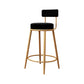 Glam Round Footrest Bar Stool Velvet Low Back Indoor Counter Chair with Gold Legs Black 1 Piece Clearhalo 'Bar Furniture' 'Bar Stools' 'bar_stools' 'furn' 'furn_bar_stools' 'furniture_bar_stools' 'Kitchen & Dining Furniture' 'kitchen&dining_furn' 'kitchen' 'kitchen_furn' Furniture' 4296998