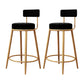 Glam Round Footrest Bar Stool Velvet Low Back Indoor Counter Chair with Gold Legs Black 2 Piece Set Clearhalo 'Bar Furniture' 'Bar Stools' 'bar_stools' 'furn' 'furn_bar_stools' 'furniture_bar_stools' 'Kitchen & Dining Furniture' 'kitchen&dining_furn' 'kitchen' 'kitchen_furn' Furniture' 4296999