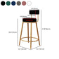 Glam Round Footrest Bar Stool Velvet Low Back Indoor Counter Chair with Gold Legs Clearhalo 'Bar Furniture' 'Bar Stools' 'bar_stools' 'furn' 'furn_bar_stools' 'furniture_bar_stools' 'Kitchen & Dining Furniture' 'kitchen&dining_furn' 'kitchen' 'kitchen_furn' Furniture' 4297002