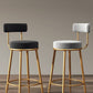 Glam Armless Backrest Counter Stool Iron Household Bar Stool with Velvet Cushion Clearhalo 'Bar Furniture' 'Bar Stools' 'bar_stools' 'furn' 'furn_bar_stools' 'furniture_bar_stools' 'Kitchen & Dining Furniture' 'kitchen&dining_furn' 'kitchen' 'kitchen_furn' Furniture' 4297029