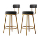 Glam Armless Backrest Counter Stool Iron Household Bar Stool with Velvet Cushion Black 2 Piece Set Clearhalo 'Bar Furniture' 'Bar Stools' 'bar_stools' 'furn' 'furn_bar_stools' 'furniture_bar_stools' 'Kitchen & Dining Furniture' 'kitchen&dining_furn' 'kitchen' 'kitchen_furn' Furniture' 4297048