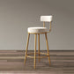 Glam Armless Backrest Counter Stool Iron Household Bar Stool with Velvet Cushion White 1 Piece Clearhalo 'Bar Furniture' 'Bar Stools' 'bar_stools' 'furn' 'furn_bar_stools' 'furniture_bar_stools' 'Kitchen & Dining Furniture' 'kitchen&dining_furn' 'kitchen' 'kitchen_furn' Furniture' 4297050