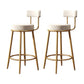 Glam Armless Backrest Counter Stool Iron Household Bar Stool with Velvet Cushion White 2 Piece Set Clearhalo 'Bar Furniture' 'Bar Stools' 'bar_stools' 'furn' 'furn_bar_stools' 'furniture_bar_stools' 'Kitchen & Dining Furniture' 'kitchen&dining_furn' 'kitchen' 'kitchen_furn' Furniture' 4297051