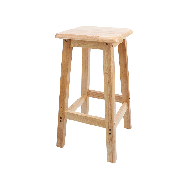 Modern Armless Backless Counter Stool Wood Household Bar Stool with Wooden Seat and Pedal 1 Piece Counter Stool (24"H) Clearhalo 'Bar Furniture' 'Bar Stools' 'bar_stools' 'furn' 'furn_bar_stools' 'furniture_bar_stools' 'Kitchen & Dining Furniture' 'kitchen&dining_furn' 'kitchen' 'kitchen_furn' Furniture' 4297059
