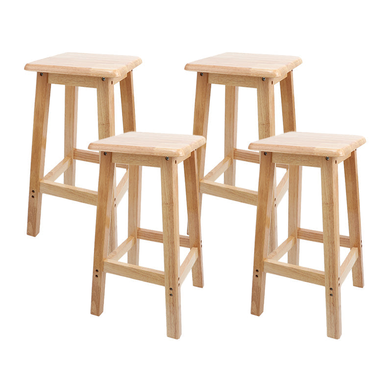 Modern Armless Backless Counter Stool Wood Household Bar Stool with Wooden Seat and Pedal 4 Piece Set Counter Stool (24"H) Clearhalo 'Bar Furniture' 'Bar Stools' 'bar_stools' 'furn' 'furn_bar_stools' 'furniture_bar_stools' 'Kitchen & Dining Furniture' 'kitchen&dining_furn' 'kitchen' 'kitchen_furn' Furniture' 4297062