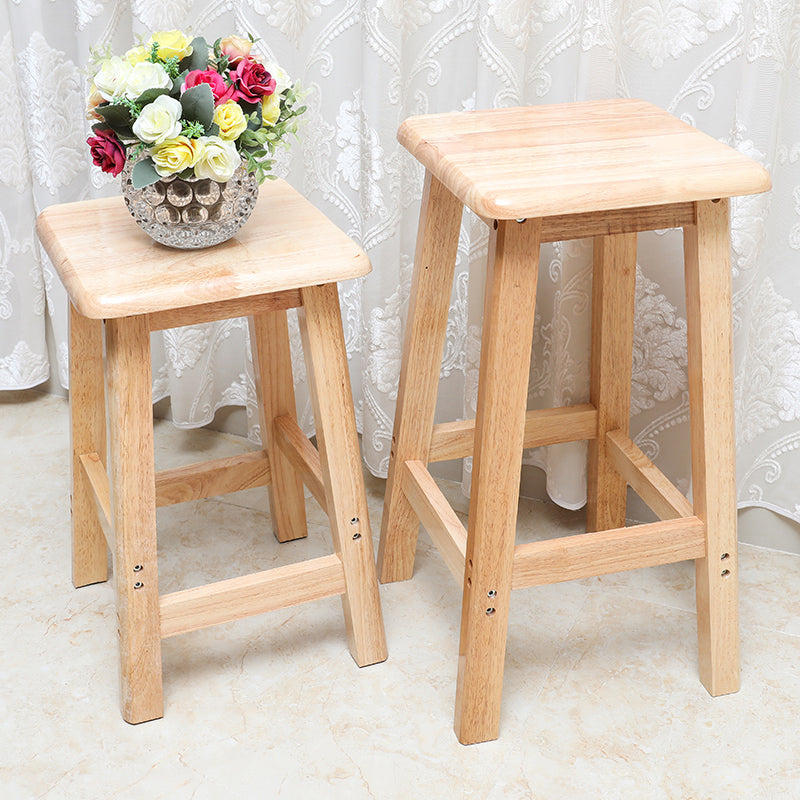 Modern Armless Backless Counter Stool Wood Household Bar Stool with Wooden Seat and Pedal Clearhalo 'Bar Furniture' 'Bar Stools' 'bar_stools' 'furn' 'furn_bar_stools' 'furniture_bar_stools' 'Kitchen & Dining Furniture' 'kitchen&dining_furn' 'kitchen' 'kitchen_furn' Furniture' 4297063
