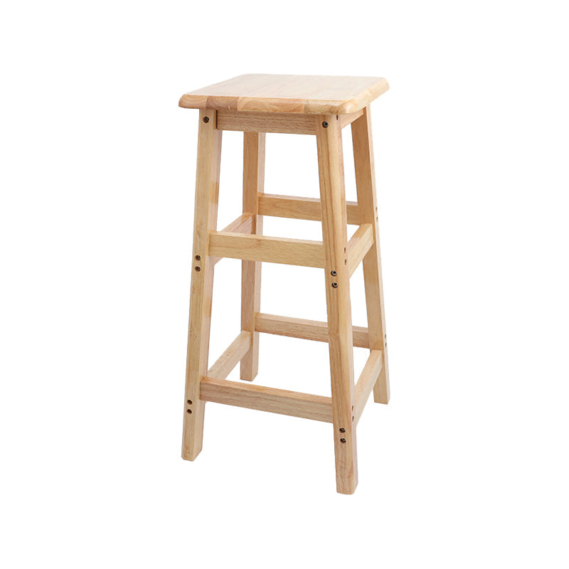 Modern Armless Backless Counter Stool Wood Household Bar Stool with Wooden Seat and Pedal 1 Piece Bar Stool (28" H) Clearhalo 'Bar Furniture' 'Bar Stools' 'bar_stools' 'furn' 'furn_bar_stools' 'furniture_bar_stools' 'Kitchen & Dining Furniture' 'kitchen&dining_furn' 'kitchen' 'kitchen_furn' Furniture' 4297064