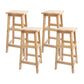 Modern Armless Backless Counter Stool Wood Household Bar Stool with Wooden Seat and Pedal 4 Piece Set Bar Stool (28" H) Clearhalo 'Bar Furniture' 'Bar Stools' 'bar_stools' 'furn' 'furn_bar_stools' 'furniture_bar_stools' 'Kitchen & Dining Furniture' 'kitchen&dining_furn' 'kitchen' 'kitchen_furn' Furniture' 4297069