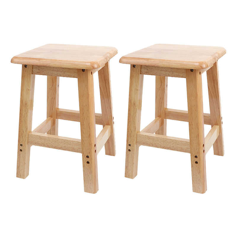 Modern Armless Backless Counter Stool Wood Household Bar Stool with Wooden Seat and Pedal 2 Piece Set Short Stool(18"H) Clearhalo 'Bar Furniture' 'Bar Stools' 'bar_stools' 'furn' 'furn_bar_stools' 'furniture_bar_stools' 'Kitchen & Dining Furniture' 'kitchen&dining_furn' 'kitchen' 'kitchen_furn' Furniture' 4297072