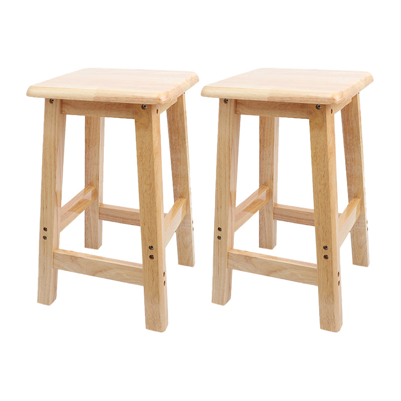 Modern Armless Backless Counter Stool Wood Household Bar Stool with Wooden Seat and Pedal 2 Piece Set Short Stool(20"H) Clearhalo 'Bar Furniture' 'Bar Stools' 'bar_stools' 'furn' 'furn_bar_stools' 'furniture_bar_stools' 'Kitchen & Dining Furniture' 'kitchen&dining_furn' 'kitchen' 'kitchen_furn' Furniture' 4297075