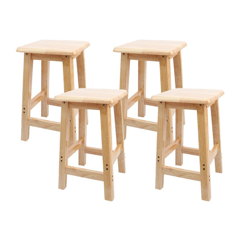 Modern Armless Backless Counter Stool Wood Household Bar Stool with Wooden Seat and Pedal 4 Piece Set Short Stool(20"H) Clearhalo 'Bar Furniture' 'Bar Stools' 'bar_stools' 'furn' 'furn_bar_stools' 'furniture_bar_stools' 'Kitchen & Dining Furniture' 'kitchen&dining_furn' 'kitchen' 'kitchen_furn' Furniture' 4297076