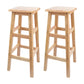 Modern Armless Backless Counter Stool Wood Household Bar Stool with Wooden Seat and Pedal 2 Piece Set Bar Stool(31"H) Clearhalo 'Bar Furniture' 'Bar Stools' 'bar_stools' 'furn' 'furn_bar_stools' 'furniture_bar_stools' 'Kitchen & Dining Furniture' 'kitchen&dining_furn' 'kitchen' 'kitchen_furn' Furniture' 4297077