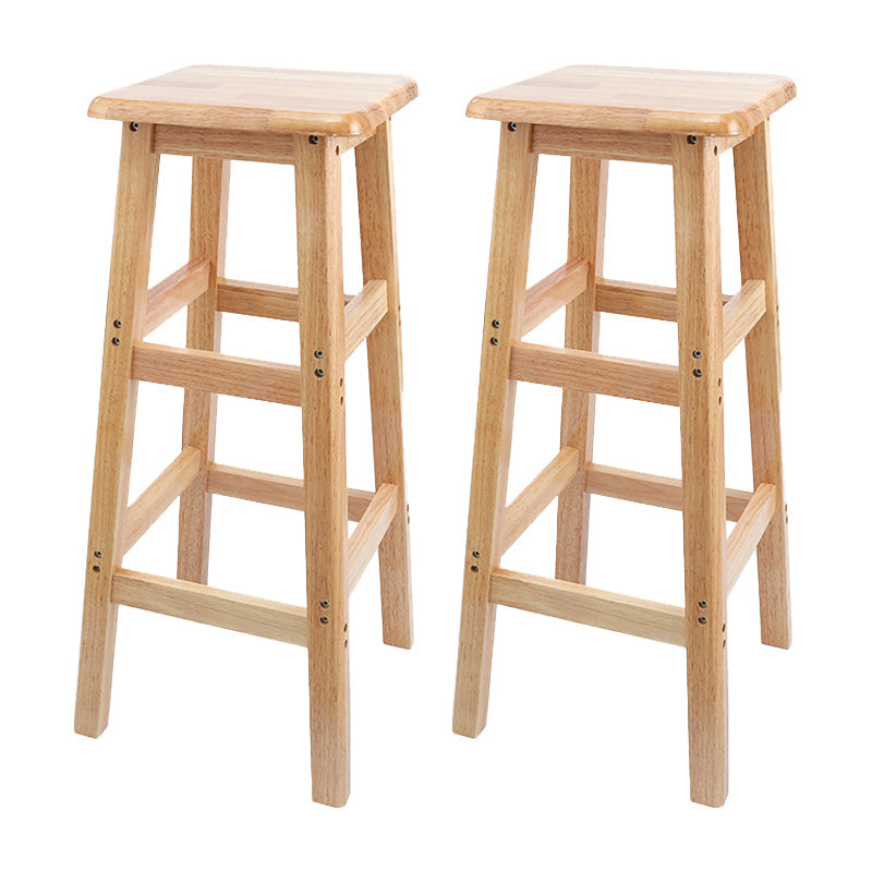 Modern Armless Backless Counter Stool Wood Household Bar Stool with Wooden Seat and Pedal 2 Piece Set Bar Stool(31"H) Clearhalo 'Bar Furniture' 'Bar Stools' 'bar_stools' 'furn' 'furn_bar_stools' 'furniture_bar_stools' 'Kitchen & Dining Furniture' 'kitchen&dining_furn' 'kitchen' 'kitchen_furn' Furniture' 4297077