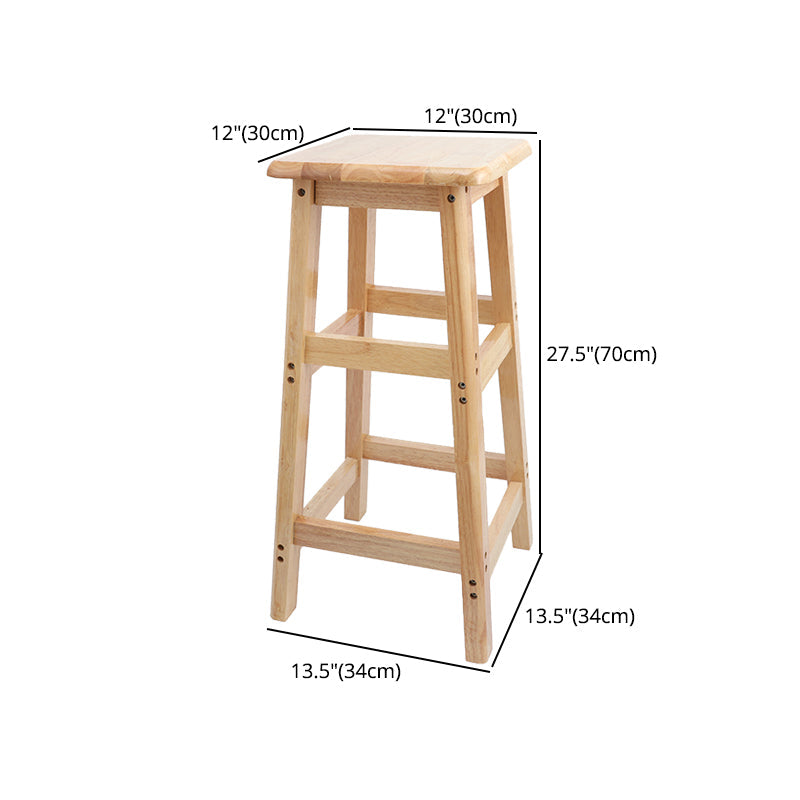 Modern Armless Backless Counter Stool Wood Household Bar Stool with Wooden Seat and Pedal Clearhalo 'Bar Furniture' 'Bar Stools' 'bar_stools' 'furn' 'furn_bar_stools' 'furniture_bar_stools' 'Kitchen & Dining Furniture' 'kitchen&dining_furn' 'kitchen' 'kitchen_furn' Furniture' 4297082