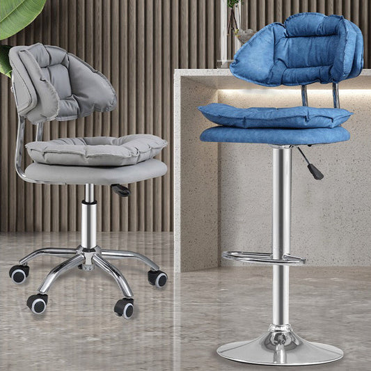 Swivel Adjustable Modern Bar Stool Office Low Back Leather Counter Chair Clearhalo 'Bar Furniture' 'Bar Stools' 'bar_stools' 'furn' 'furn_bar_stools' 'furniture_bar_stools' 'Kitchen & Dining Furniture' 'kitchen&dining_furn' 'kitchen' 'kitchen_furn' Furniture' 4297084