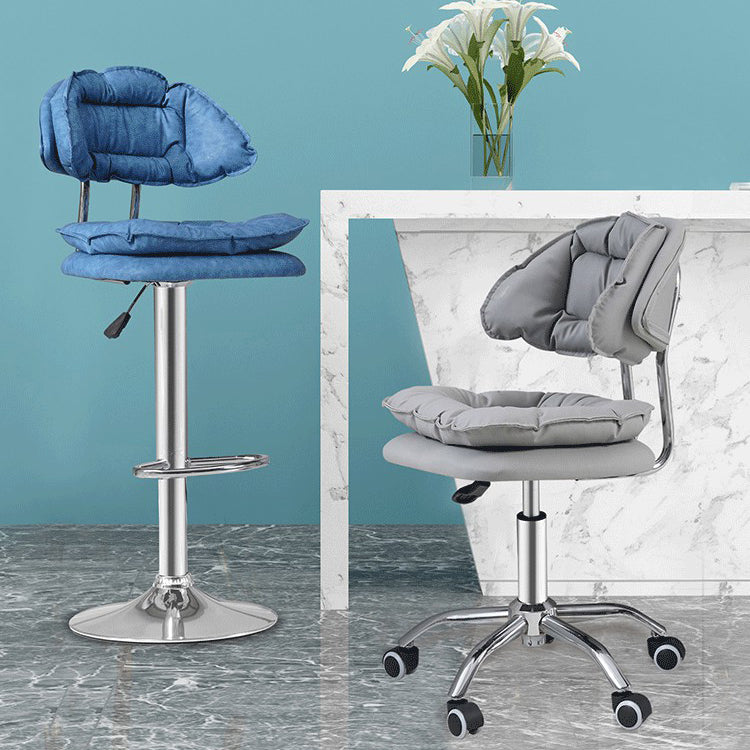 Swivel Adjustable Modern Bar Stool Office Low Back Leather Counter Chair Clearhalo 'Bar Furniture' 'Bar Stools' 'bar_stools' 'furn' 'furn_bar_stools' 'furniture_bar_stools' 'Kitchen & Dining Furniture' 'kitchen&dining_furn' 'kitchen' 'kitchen_furn' Furniture' 4297091