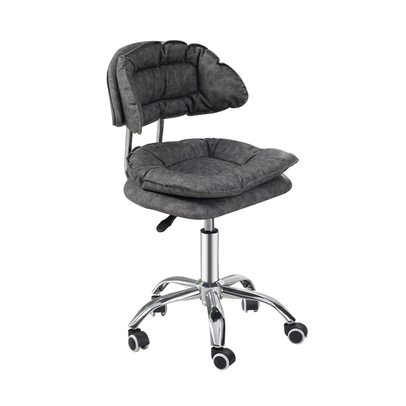 Swivel Adjustable Modern Bar Stool Office Low Back Leather Counter Chair Dark Gray Clearhalo 'Bar Furniture' 'Bar Stools' 'bar_stools' 'furn' 'furn_bar_stools' 'furniture_bar_stools' 'Kitchen & Dining Furniture' 'kitchen&dining_furn' 'kitchen' 'kitchen_furn' Furniture' 4297096