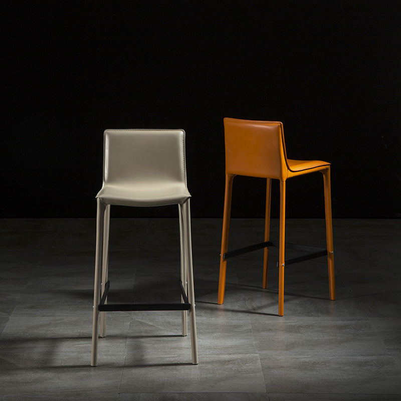 Contemporary Leather Quilted Bar Stool Indoor Barstool with Footrest Clearhalo 'Bar Furniture' 'Bar Stools' 'bar_stools' 'furn' 'furn_bar_stools' 'furniture_bar_stools' 'Kitchen & Dining Furniture' 'kitchen&dining_furn' 'kitchen' 'kitchen_furn' Furniture' 4297109