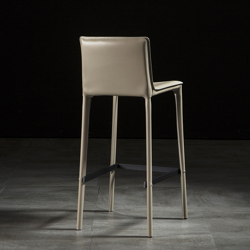 Contemporary Leather Quilted Bar Stool Indoor Barstool with Footrest Clearhalo 'Bar Furniture' 'Bar Stools' 'bar_stools' 'furn' 'furn_bar_stools' 'furniture_bar_stools' 'Kitchen & Dining Furniture' 'kitchen&dining_furn' 'kitchen' 'kitchen_furn' Furniture' 4297111
