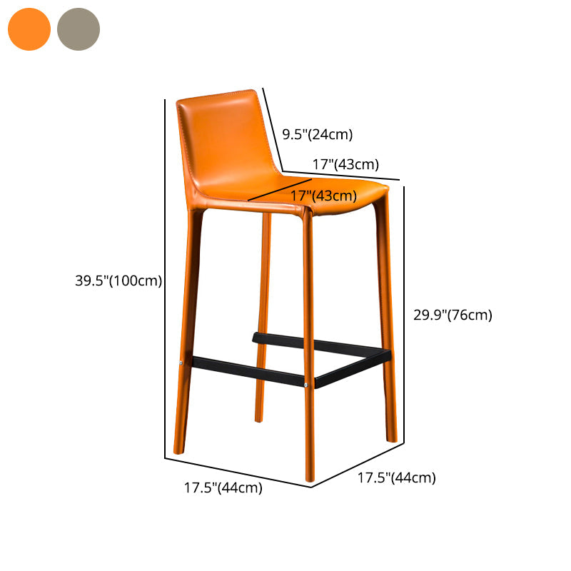 Contemporary Leather Quilted Bar Stool Indoor Barstool with Footrest Clearhalo 'Bar Furniture' 'Bar Stools' 'bar_stools' 'furn' 'furn_bar_stools' 'furniture_bar_stools' 'Kitchen & Dining Furniture' 'kitchen&dining_furn' 'kitchen' 'kitchen_furn' Furniture' 4297116