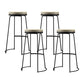 Modern Counter Round Bar Stool Armless Leather Backless Bar Stool with Footrest Black 4 Piece Set Clearhalo 'Bar Furniture' 'Bar Stools' 'bar_stools' 'furn' 'furn_bar_stools' 'furniture_bar_stools' 'Kitchen & Dining Furniture' 'kitchen&dining_furn' 'kitchen' 'kitchen_furn' Furniture' 4297166