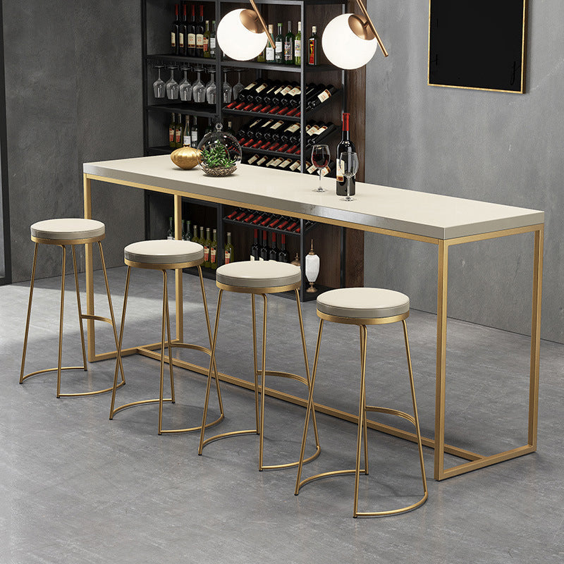 Modern Counter Round Bar Stool Armless Leather Backless Bar Stool with Footrest Clearhalo 'Bar Furniture' 'Bar Stools' 'bar_stools' 'furn' 'furn_bar_stools' 'furniture_bar_stools' 'Kitchen & Dining Furniture' 'kitchen&dining_furn' 'kitchen' 'kitchen_furn' Furniture' 4297167