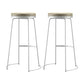 Modern Counter Round Bar Stool Armless Leather Backless Bar Stool with Footrest White 2 Piece Set Clearhalo 'Bar Furniture' 'Bar Stools' 'bar_stools' 'furn' 'furn_bar_stools' 'furniture_bar_stools' 'Kitchen & Dining Furniture' 'kitchen&dining_furn' 'kitchen' 'kitchen_furn' Furniture' 4297171