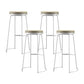 Modern Counter Round Bar Stool Armless Leather Backless Bar Stool with Footrest White 4 Piece Set Clearhalo 'Bar Furniture' 'Bar Stools' 'bar_stools' 'furn' 'furn_bar_stools' 'furniture_bar_stools' 'Kitchen & Dining Furniture' 'kitchen&dining_furn' 'kitchen' 'kitchen_furn' Furniture' 4297172